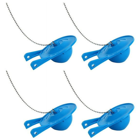 4Pack Toilet Flapper Replacement,3Inch Flapper Replacement Water Conserving with Stainless Chain, Blue plastic
