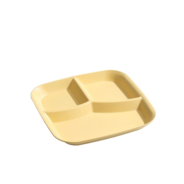 Platos Divididos para Adultos Tabla de Partición de Control de 10 Pulgadas, Adecuado para Niños para Comer la Cena de Paja, Adultos para Picnic, Platos de Cena Desechables de Placa Reutilizable