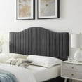 thumbnail image 2 of Tufted Headboard, King Size, Velvet, Dark Grey Gray, Modern Contemporary Urban Design, Bedroom Master Guest Suite, 2 of 10