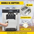 thumbnail image 4 of SHENGJINSH Ice Cream Maker, 3 Flavors 5.3-7.4 Gal/H, 2200W Commercial Ice Cream Machine with LED Display Auto Clean, 4 of 9