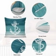 thumbnail image 5 of Decorative Throw Pillow Covers 16x16 Inch Set of 2 Teal Anchor Home Decor Pillow Cases for Couch, Nautical Coastal Cushion Case for Living Room Bedroom Bed Car Chair, 5 of 9