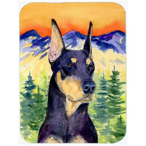 Carolines Treasures SS8658LCB Doberman Glass Cutting Board Large, 12H x 16W, multicolor