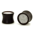 thumbnail image 3 of Tioneer Organic Black Wood Silver Glitter Ear Expander Plugs Body Jewelry, 3 of 4