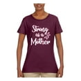 thumbnail image 2 of Wild Bobby, Strong as a Mother Mother's Day Womens Graphic Tee, Maroon, Small, 2 of 6
