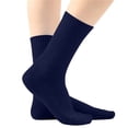 thumbnail image 2 of QSAWXQZ Kids' Crew Socks Solid Cotton Knitting Breathable Mid Calf Socks 5-13Years, 2 of 6