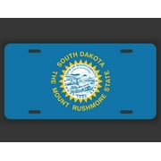 South Dakota State Flag License Plate Tag Vanity Novelty Metal | UV Printed Metal | 6-Inches By 12-Inches | Car Truck RV Trailer Wall Shop Man Cave | VLP066
