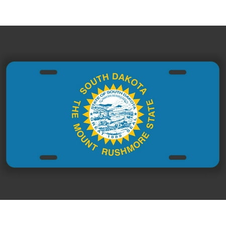 South Dakota State Flag License Plate Tag Vanity Novelty Metal | UV Printed Metal | 6-Inches By 12-Inches | Car Truck RV Trailer Wall Shop Man Cave |