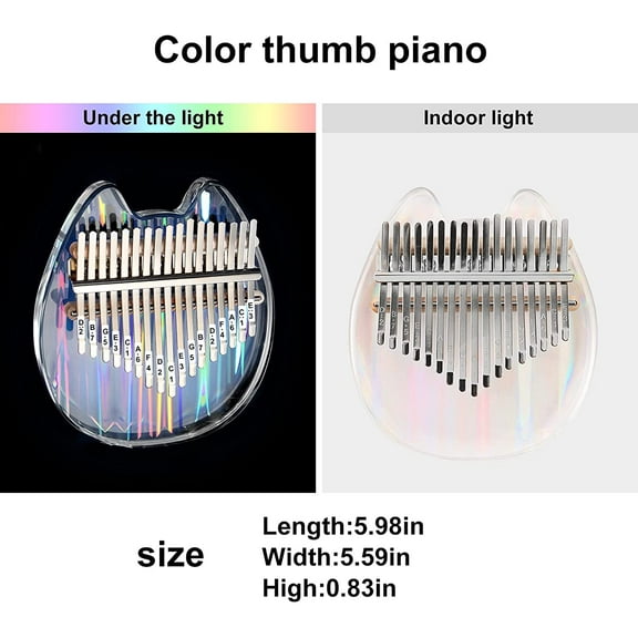 Kalimba Thumb Piano With Eva , Transparent  17  Finger Piano, Musical Gift For Kids,  Shape Acrylic Mbira