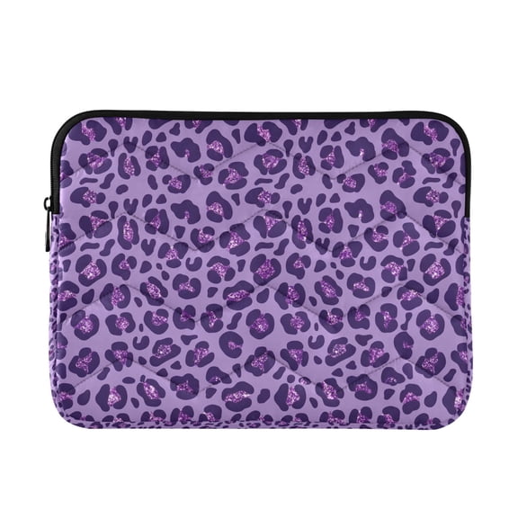 DIXRUYEE Multi-Layer Padded Purple Leopard Print Laptop Sleeve Waterproof Shock Resistant Notebook Case for 13/14/15/16 Inch Laptops Office Slim Portable Computer Pouch
