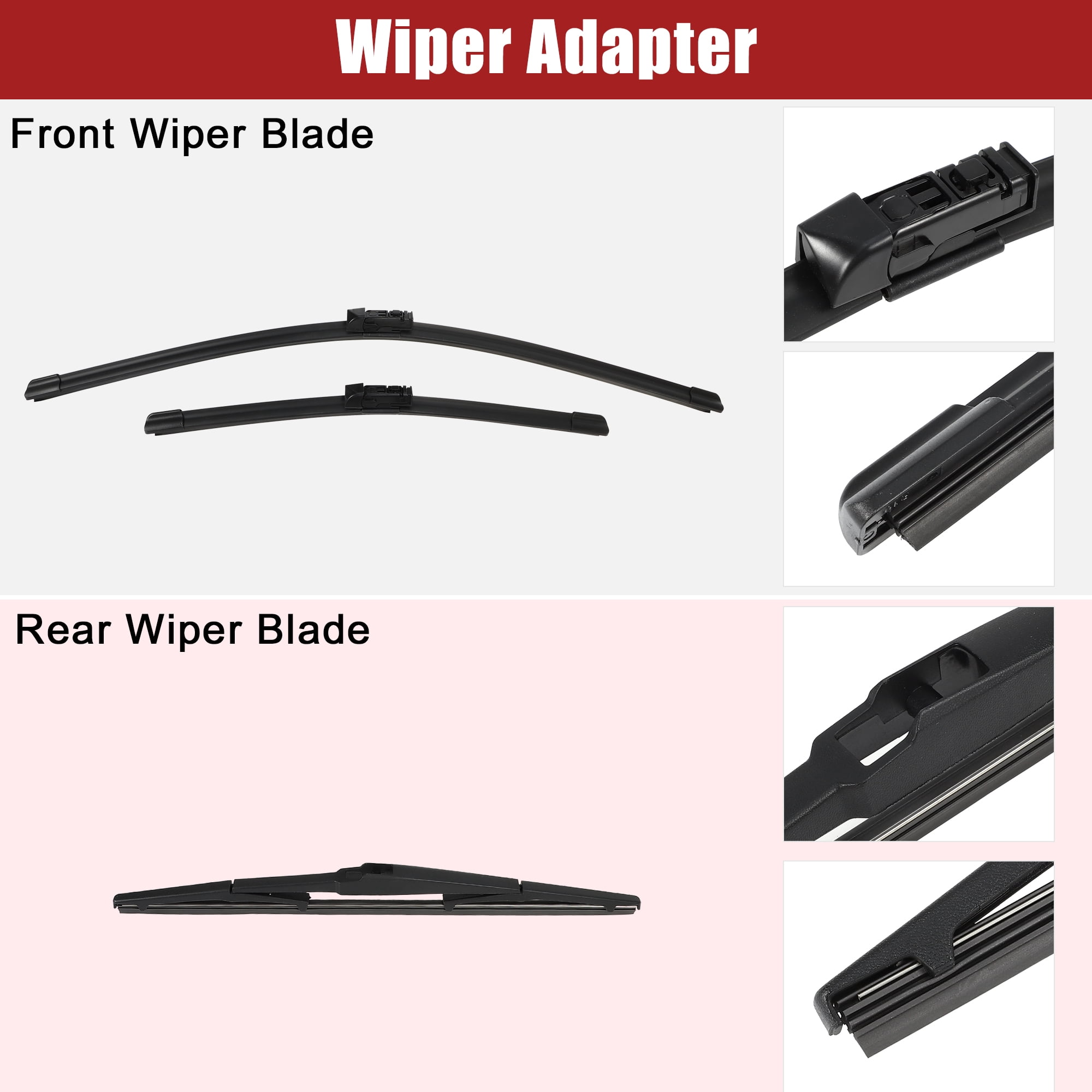 Unique Bargains 3Pcs 24" 18" 14" Front Rear Windshield Wiper Blade Set for CX-5