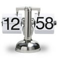 thumbnail image 5 of Retro Automatic Flip Desk Clock, Vintage Style Mechanical Table Clock with Stainless Steel Frame & Solid Wood Base, Unique Minimalist Home & Office Decor, 5 of 7