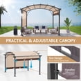 thumbnail image 3 of GoDecor 11' x 11' Pergola Metal Dark Adjustable Shade Fabric Curved Top Folding Shed Brown, 3 of 7