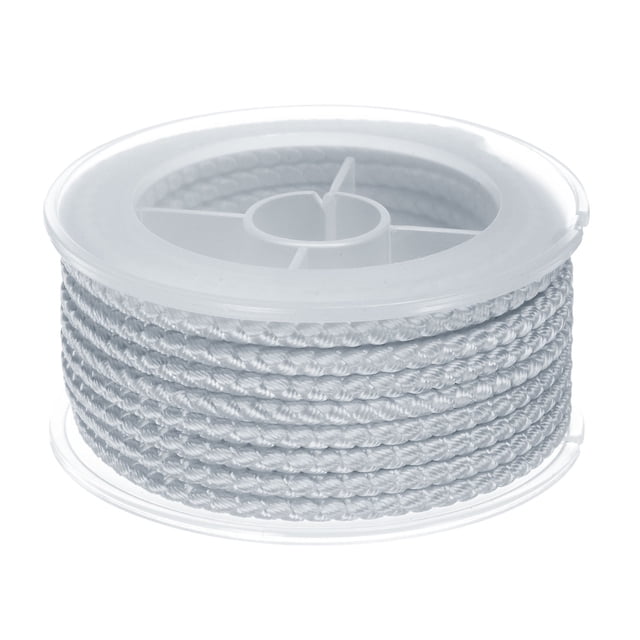 Unique Bargains Nylon Thread Twine Beading Cord 3mm Extra-Strong Braided Nylon Crafting String 4M/13 Feet, Light Grey