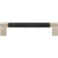 thumbnail image 2 of Stone Harbor Hardware Urban Cabinet Pull, 128 Millimeters, Matte Black with Satin Nickel Ends, 2 of 3