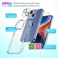 thumbnail image 5 of OOVIAL iPhone 14 Pro Max Clear Case Bundle - 5-in-1 Design with Tempered Glass Screen Protector, Lens Protector and Cleaning Kits - Military-Grade Shockproof Protection for Your Phone, 5 of 7