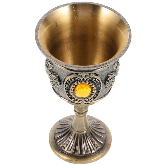 WHAMVOX 1Pc Wine Goblet Rose Gold Tin Alloy Round Stemmed Restaurant Accessory