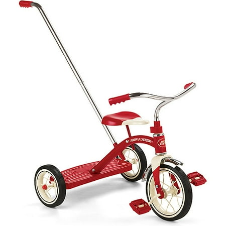 Radio Flyer, Classic Red Tricycle with Push Handle, 10