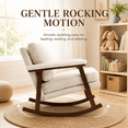 thumbnail image 2 of Rocking Chair, PAPROOS Teddy Upholstered Rocker Chair, Glider Rocker Accent Chair with Cushion, Rocking Chair for Nursery, Armchair Reading Chair for Living Room Bedroom, White, 2 of 8