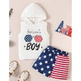 thumbnail image 3 of Hotiary Infant Baby Boys 4th of July Independence Day Outfits Letter Print Hooded Vest + American Flag Elastic Shorts 2 Piece Sets Toddler for 3 Months-24 Months, 3 of 8