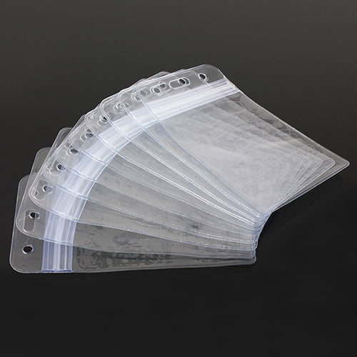 10Pcs Vertical Transparent Vinyl Plastic Clear ID Card Badge HoldeUTYR