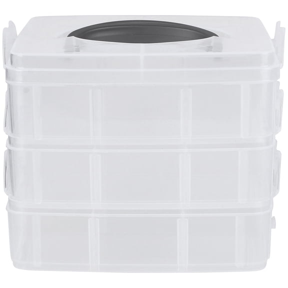 FOMIYES Plastic Storage Box, Adjustable 3 Layers 18 Compartments, White, Durable Organizer for Beads Jewelry