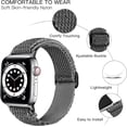 thumbnail image 2 of LeeCHee Nylon Stretchy Solo Loop Watch Band, Compatible with Apple Watch Series 1-10, SE, Ultra 38mm/40mm/41mm/42mm/44mm/45mm/46mm/49mm, Adjustable Replacement Strap for Women Men, 2 of 7