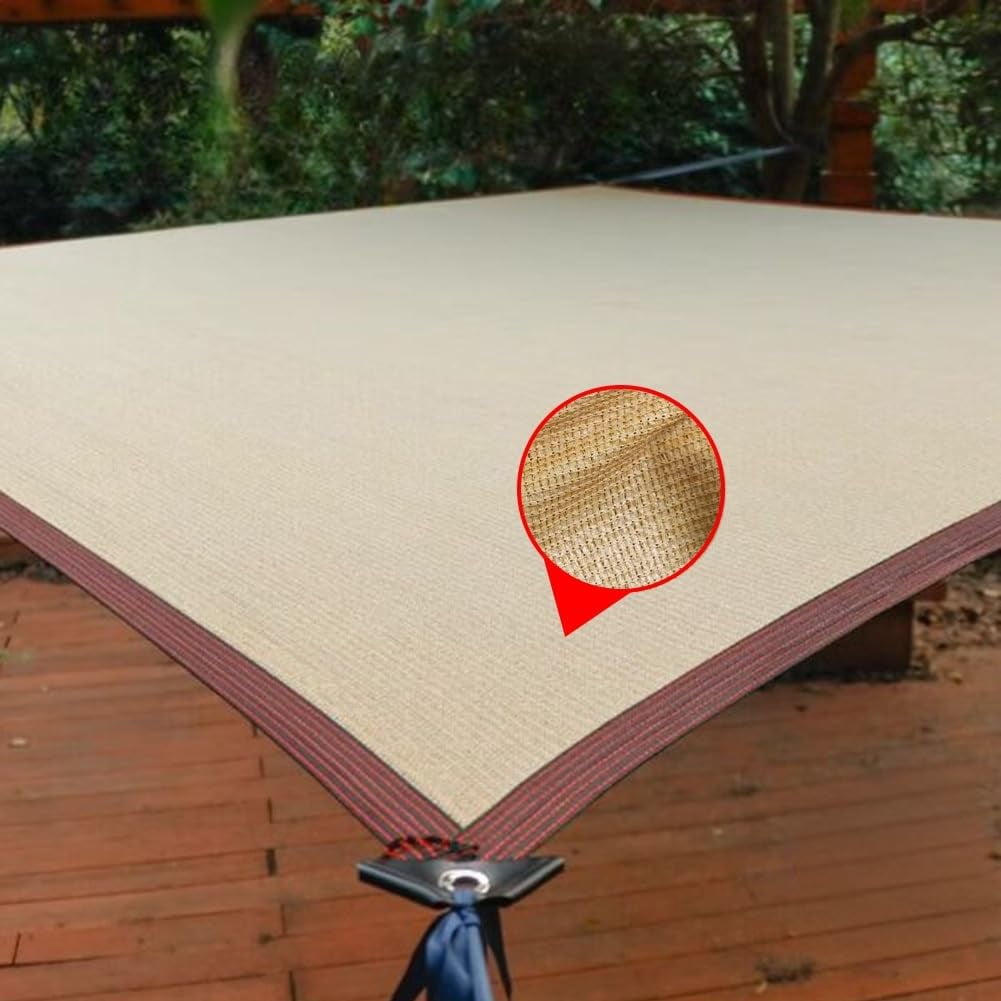 Manss Shade Cloth for Garden Plants Outdoor 10x20 ft, 85% Beige Shade Screen Fabric for Pergola/Pool, Sunshade Privacy Canopy of Backyard/Balcony/Deck, Heat Resistant Mesh Sun Cover
