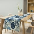 thumbnail image 2 of Seashell Table Runner, Vintage Blue Coastal Nautical Corals Sea Beach Sealife Theme Dinner Runner for Home Kitchen Dining Table Decoration 13"x70", 2 of 6