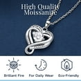 thumbnail image 6 of MomentWish Moissanite Heart Pendant Necklace for Women,D Color VVS1 Simulated Diamond Necklace in 925 Sterling Silver for Birthday Valentines Day, 6 of 9