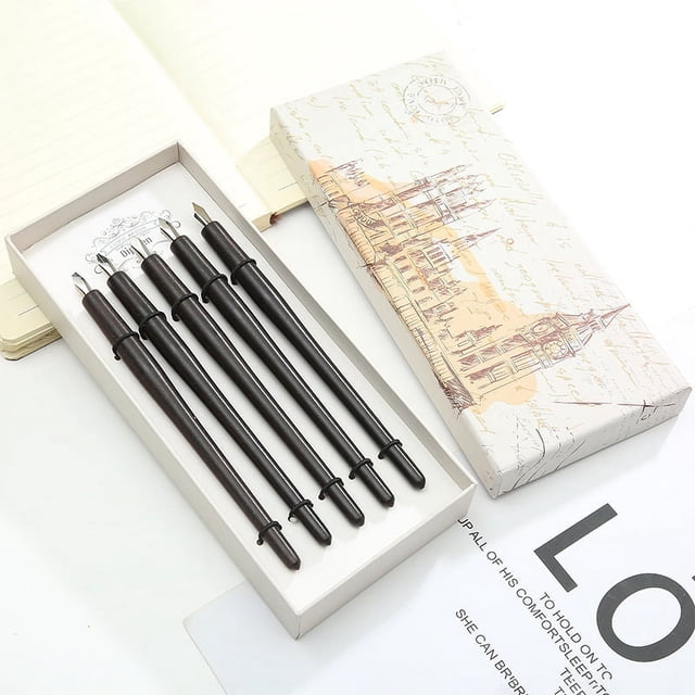 Dip Pen Set, 5Pieces Calligraphy Pens Set, for Art, Writing, Drawing, Signatures, Gift for Kids and Artist