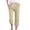 Beige, variant on Short Pants for Women Casual Summer Combo Women's Spring And Summer Solid Color Lace Up Pocket Loose Wide Legged Capris, Size S