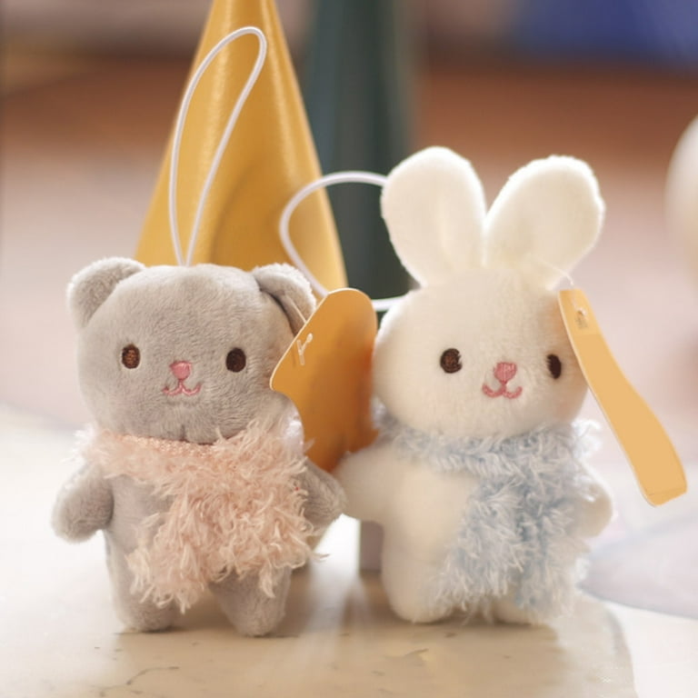 Miniature Plush Bunny Rabbit Doll Pet Backpack Keychain Pocket 