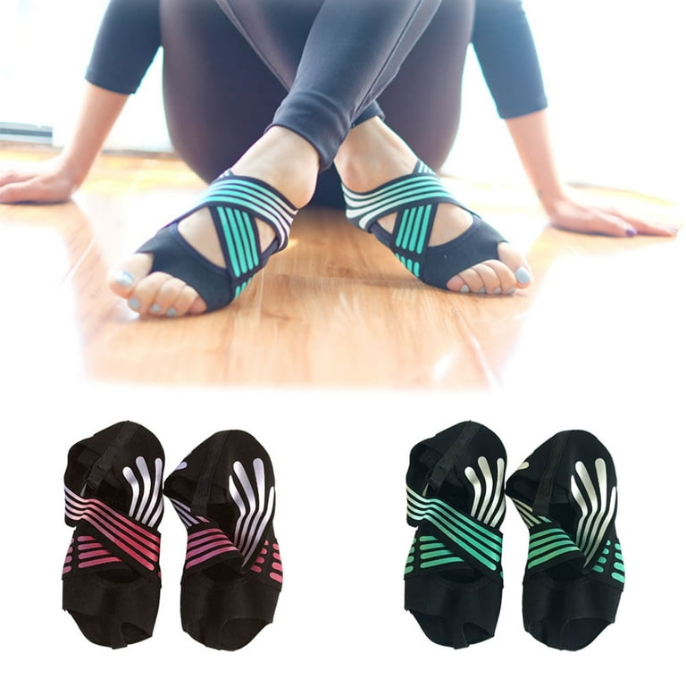 Grofry Women's Non-slip Fitness Dance Pilates Socks Professional Indoor  Yoga Shoes Turquoise