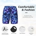 thumbnail image 3 of Lsque Blue Lightning1 Pattern Mens Swim Trunks- Bathing Suit Compression Liner - Beach Swim Shorts Swimwear - (S-3XL) - Stretch Quick Dry-XX-Large, 3 of 6