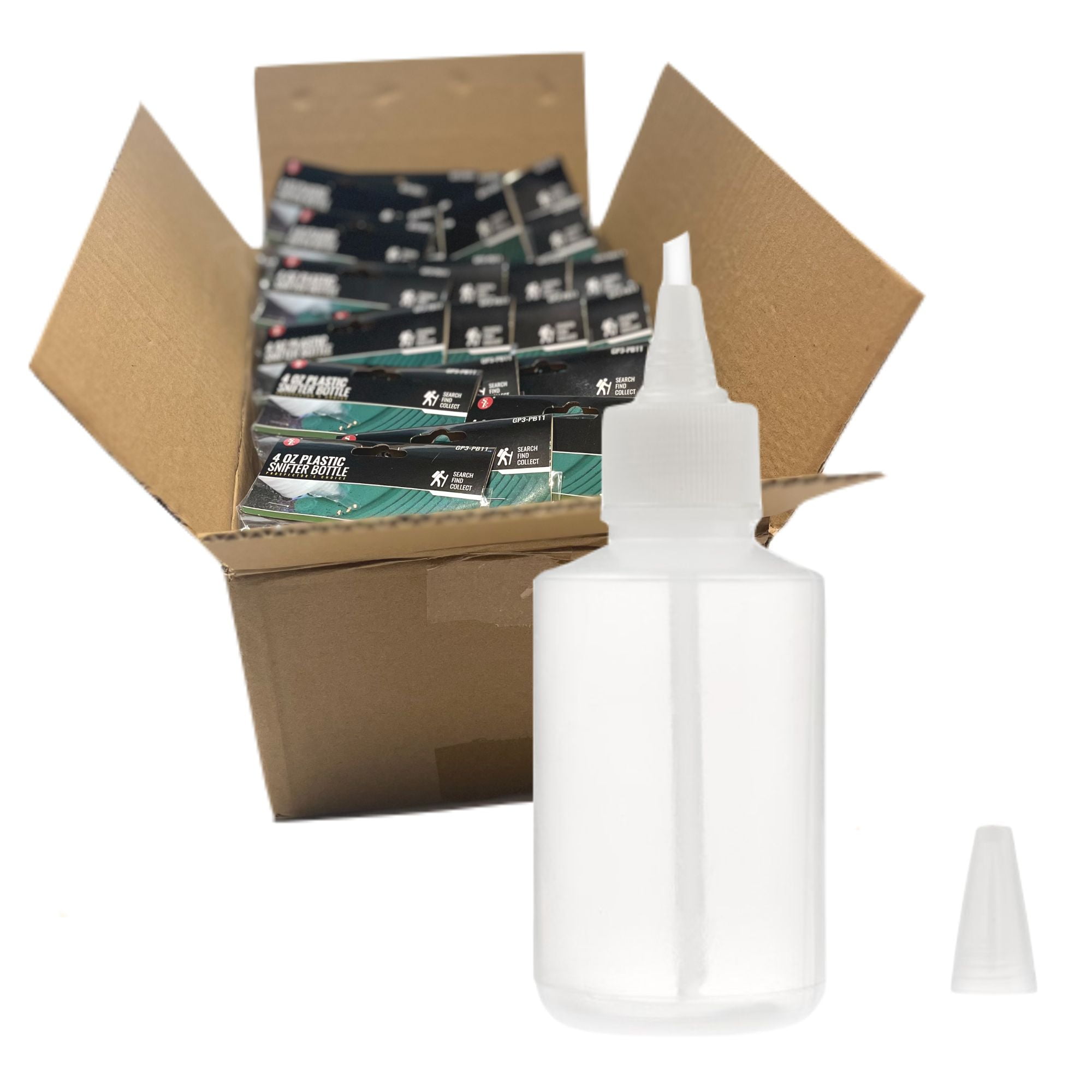 4 fl oz Snuffer Bottles Box of 24 Wholesale Gold Panning