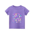 thumbnail image 4 of XADYUY Kids 100 Days Of School Shirt Happy 100 Days of School Graphic Kids Gift Shirt Crew Neck Short Sleeve Shirts Cool Casual Funny Costume,Purple,5-6Years, 4 of 5