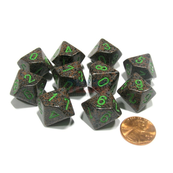 Chessex Set of 10 D10 Dice - Speckled Earth #25110