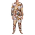 thumbnail image 3 of Lsque Colorful Seashells Pattern Long Sleeve Pajama Set for Men - Soft 2-Piece Sleepwear and Loungewear Set with Pockets, Comfy Nightwear-X-Large, 3 of 7