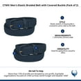thumbnail image 5 of CTM  Elastic Braided Belt with Covered Buckle (Pack of 2) (Men), 5 of 5