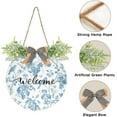 thumbnail image 2 of Coolnut Welcome Sign Hanging Plaque Sign Chinoiserie Berries Birds Porch Wall Front Door Garden Home Welcome Hanging Sign, 12x12 in Home Decor, 2 of 7