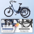 thumbnail image 2 of 24" 7 Speed Front Suspension Fork Dual Chain Electric Tricycle 350W 3 Wheel Bike with 48V 13Ah Battery UL 2271 Blue, 2 of 13