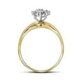thumbnail image 2 of FB Jewels 10kt Yellow Gold Womens Round Prong-set Diamond Oval Cluster Ring 1/5 Cttw Size 8.5, 2 of 2