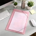 thumbnail image 3 of File Folder, Heavy Duty Macaron Thickened Tear-Resistant Plastic Document Organizer with Elastic Cord, Waterproof File Pocket, A4 Size 12.4" X 9.3", 1 Pack for School Office Business, 3 of 7