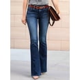 thumbnail image 4 of Boot Cut Jeans for Women Mid Waist Tummy Control Trendy Flare Jeans Straight Denim Pants L, 4 of 6