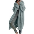 thumbnail image 3 of Fgvctg Long Sweaters Cardigans for Women Trendy Open Front Long Sleeve Cable Knit Cardigans Sweater Fuzzy Plus Size Sweaters Coat with Pockets Light Blue L, 3 of 4