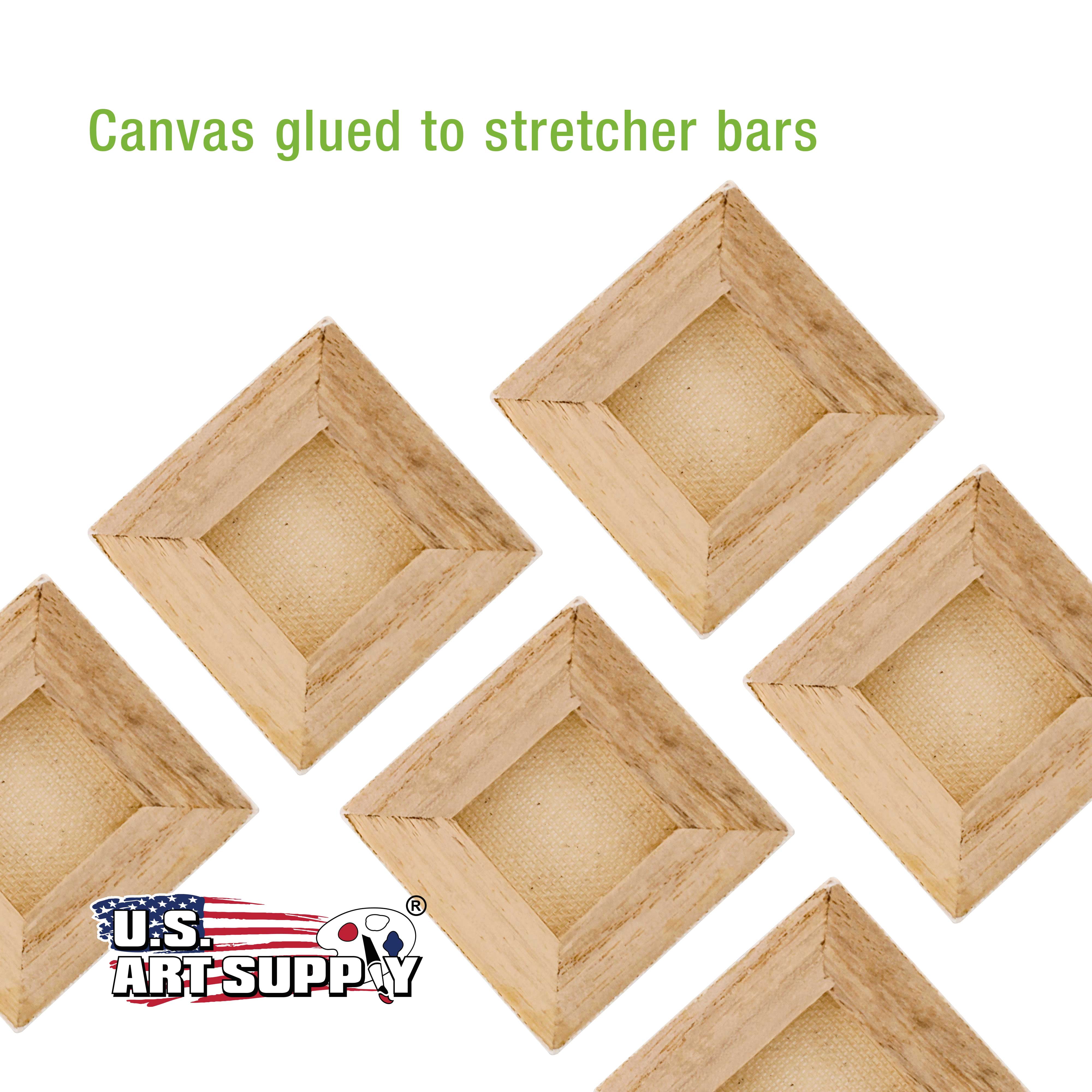 U.S. Art Supply 2" x 2" Mini Professional Primed Stretched Canvas 72-Mini Canvases