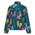 thumbnail image 6 of Jackets for Women Winter Coat Jackets Flannel Stand Collar Jacket(Butterfly Floral Pattern,Size:S-4XL), 6 of 7