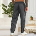 thumbnail image 4 of Handshe Men's Stylish Solid Color Casual Cargo Pants with Multiple Pockets Utility Design for Outdoor Everyday Wear,Plus Size, 4 of 7