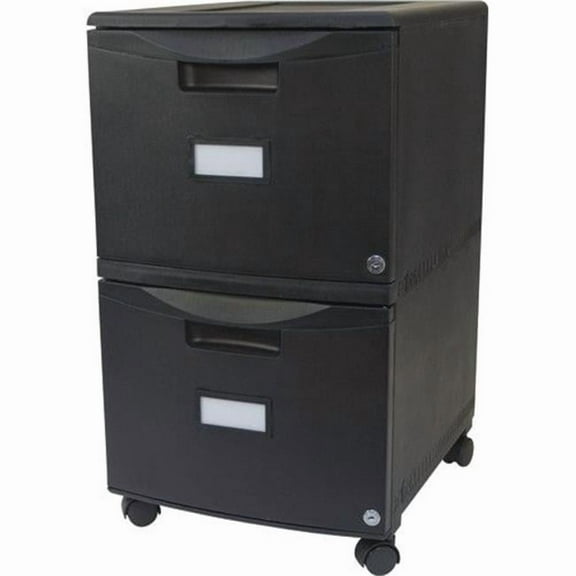 2-Drawer Mobile File Cabinet with Lock Legal Letter Black