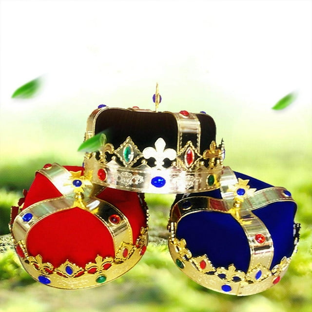 Royal King Crown Hat Theme Party Prop Props Fancy King Prince Crown for Prom Holiday Blue